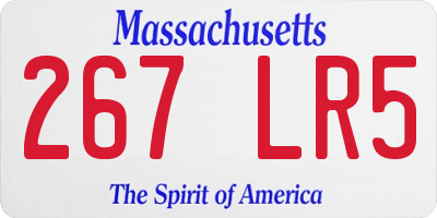 MA license plate 267LR5