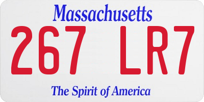 MA license plate 267LR7