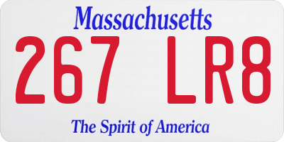 MA license plate 267LR8