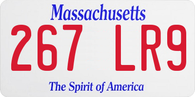 MA license plate 267LR9