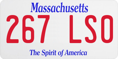 MA license plate 267LS0