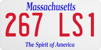 MA license plate 267LS1
