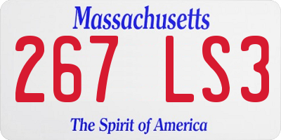 MA license plate 267LS3