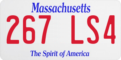 MA license plate 267LS4