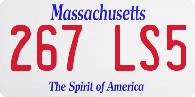 MA license plate 267LS5