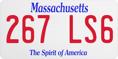 MA license plate 267LS6