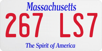 MA license plate 267LS7