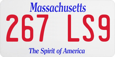 MA license plate 267LS9