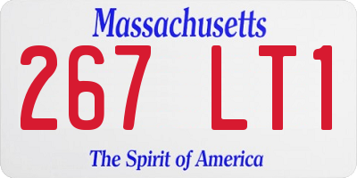 MA license plate 267LT1
