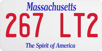 MA license plate 267LT2