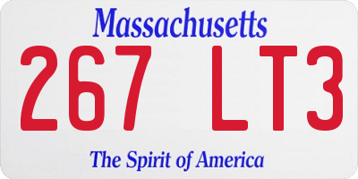 MA license plate 267LT3