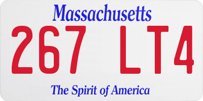 MA license plate 267LT4
