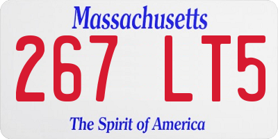 MA license plate 267LT5