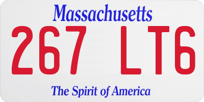 MA license plate 267LT6