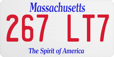 MA license plate 267LT7