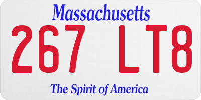 MA license plate 267LT8