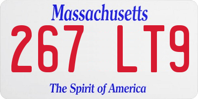 MA license plate 267LT9