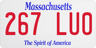 MA license plate 267LU0