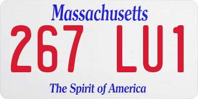 MA license plate 267LU1