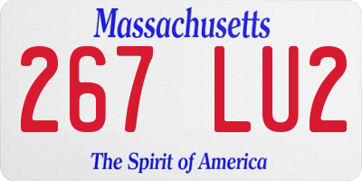MA license plate 267LU2