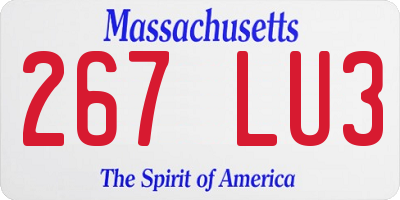 MA license plate 267LU3