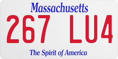 MA license plate 267LU4