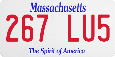 MA license plate 267LU5