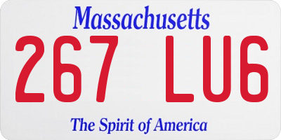 MA license plate 267LU6