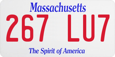 MA license plate 267LU7