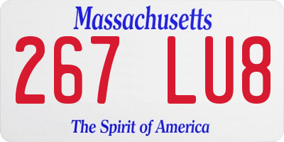 MA license plate 267LU8