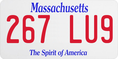 MA license plate 267LU9