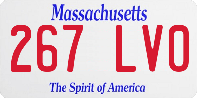 MA license plate 267LV0