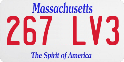 MA license plate 267LV3