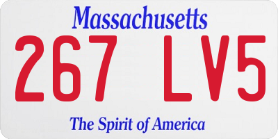 MA license plate 267LV5