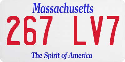 MA license plate 267LV7