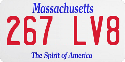 MA license plate 267LV8