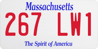 MA license plate 267LW1