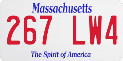 MA license plate 267LW4