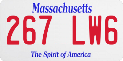MA license plate 267LW6