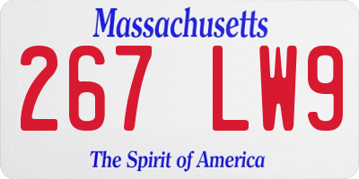 MA license plate 267LW9