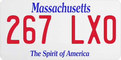 MA license plate 267LX0