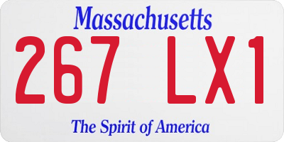 MA license plate 267LX1