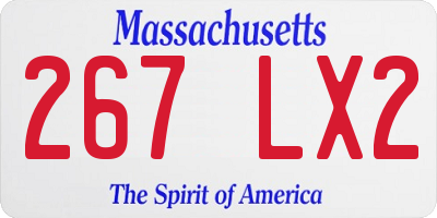 MA license plate 267LX2