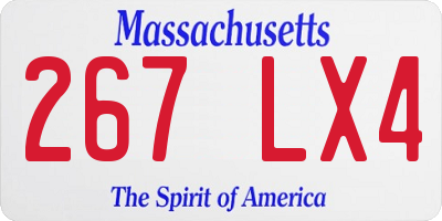 MA license plate 267LX4