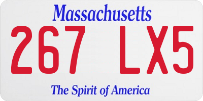 MA license plate 267LX5