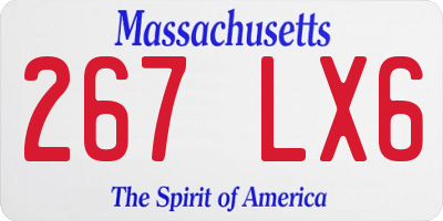 MA license plate 267LX6
