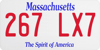 MA license plate 267LX7
