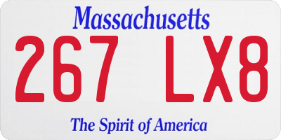 MA license plate 267LX8