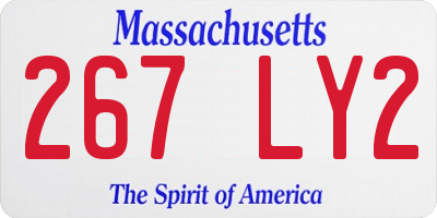 MA license plate 267LY2