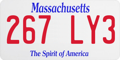 MA license plate 267LY3
